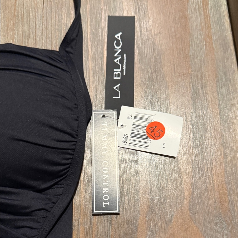 NWT La Blanca Women's Black One-Piece Swimsuit‎ Size 16 - Picture 6 of 11